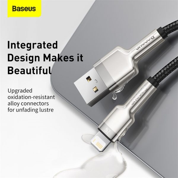 کابل تبدیل USB به لایتنینگ باسئوس مدل METAL DATA طول 2 متر