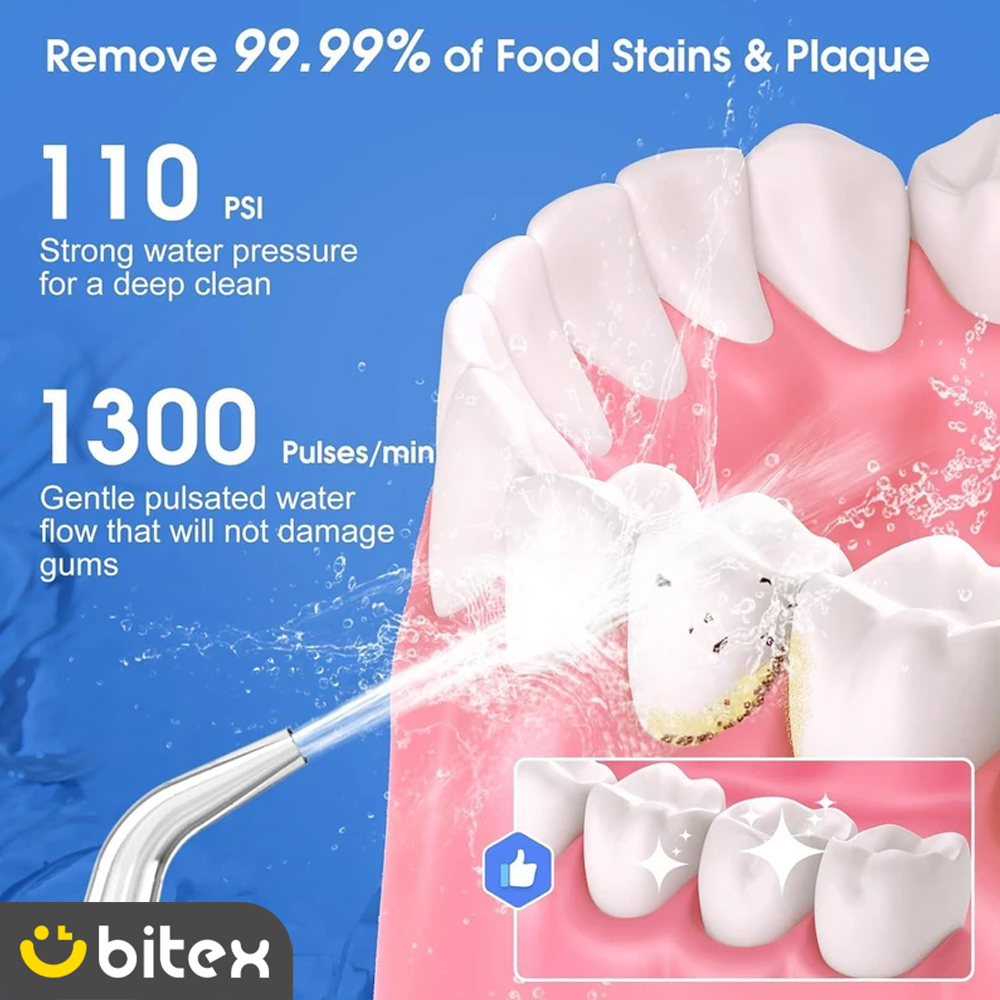 4 پاکسازی با دستگاه شست و شوی دهان و دندان h2ofloss