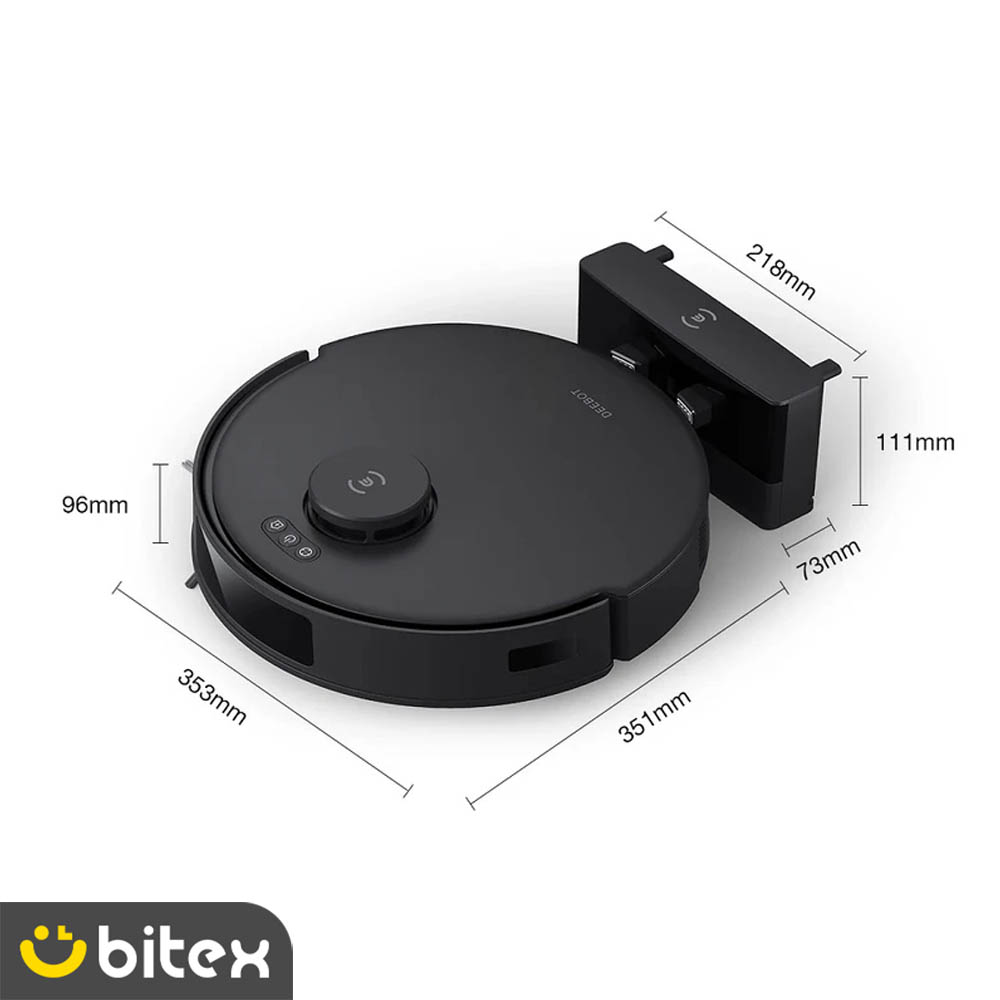 1 ابعاد جاروبرقی رباتیک اکووکس مدل N20 PRO