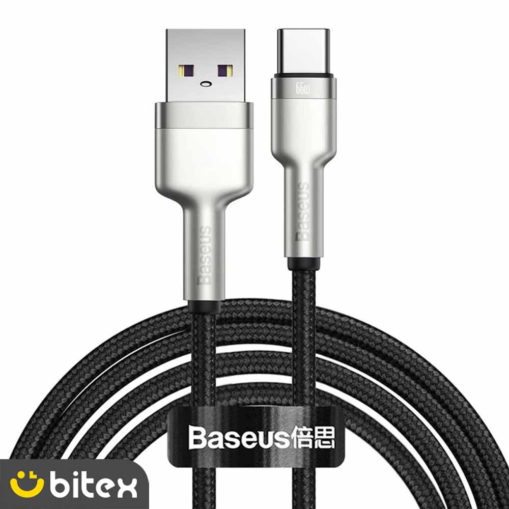 کابل تبدیل USB به USB-C بیسوس مدل Metal Data cable 66W