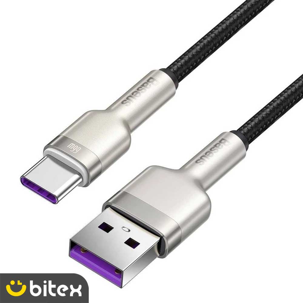 5 کابل تبدیل USB به USB-C بیسوس مدل Metal Data cable 66W